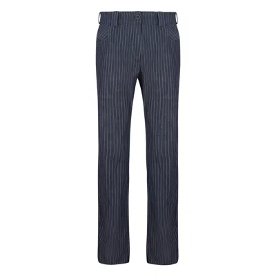 Gunda Hafner Ltd Blue Stripped Straight Cut Denims