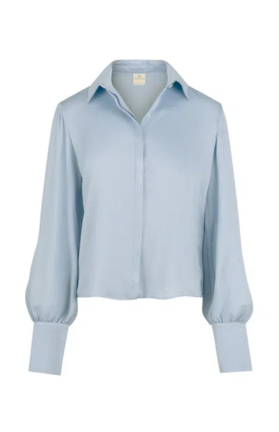 Gunda Hafner Ltd Women's Light Blue Hammered Silk Shirt