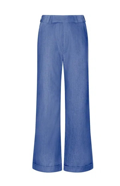 Gunda Hafner Ltd Women's Mid Blue Mid-rise Denim Trousers