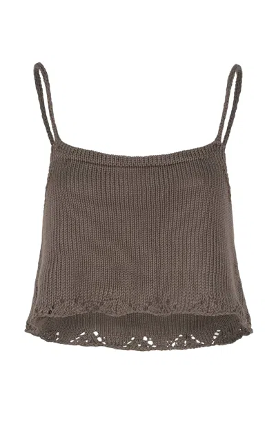 Gunda Hafner Ltd Women's Neutrals Khaki Knit Cami Top In Brown