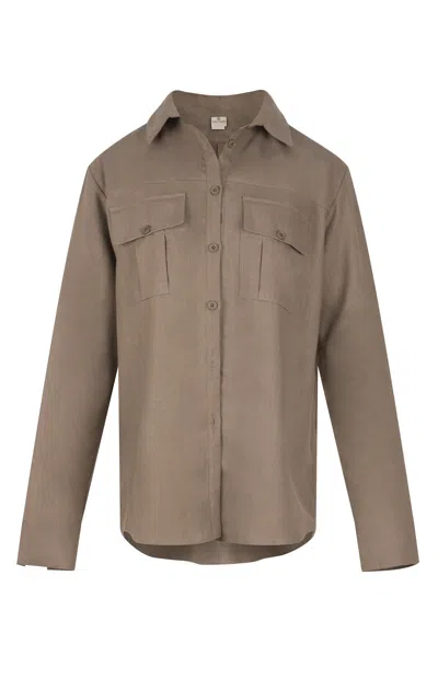 Gunda Hafner Ltd Women's Neutrals Khaki Linen Safari Shirt In Yellow