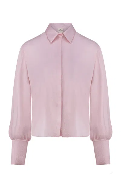Gunda Hafner Ltd Women's Pink Blush Hammered Silk Shirt