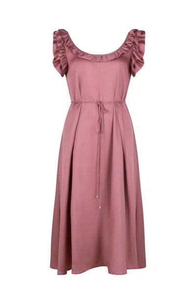 Gunda Hafner Ltd Women's Pink Cotton Sateen Sleeveless Dress