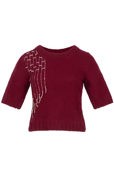 Gunda Hafner Ltd Women's Red Burgundy Cashmere Top