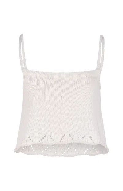 Gunda Hafner Ltd Women's White Knit Cami Top In Animal Print