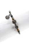 Gunda Womens Sterling Silver Raw Diamond Beaded Charm Bracelet In Silver