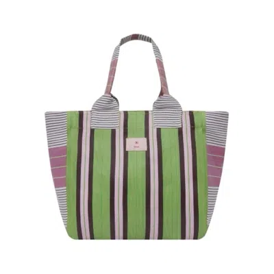 Gunes Swim Women's Green / Purple Olive Bloom Medium Bundle Tote In Green/purple