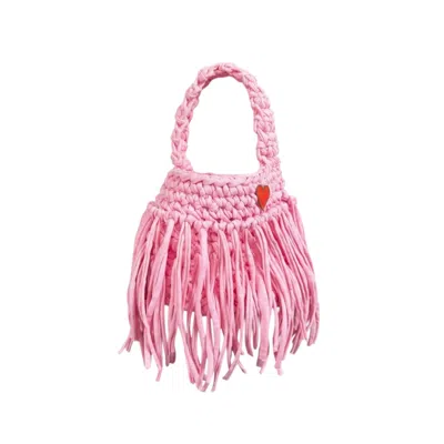 Gunes Swim Women's Pink Peony Fringe Bag