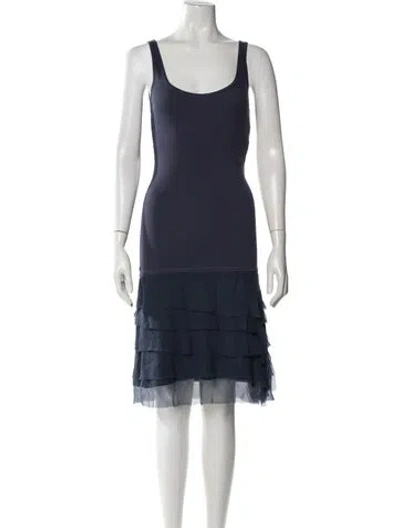 Pre-owned Gunex Silk Knee-length Dress In Blue