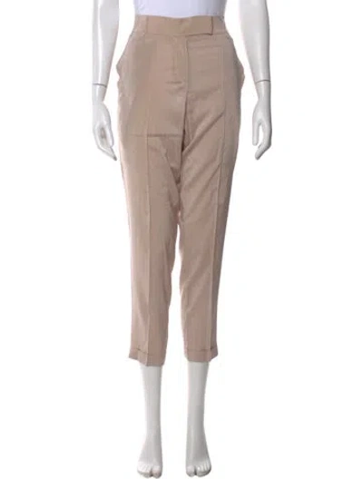 Pre-owned Gunex Silk Straight Leg Pants In Neutral