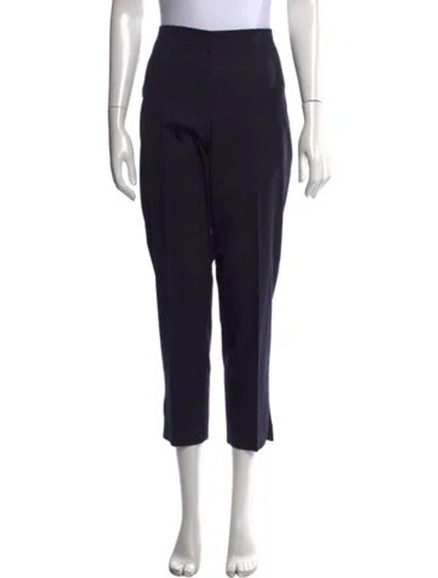 Pre-owned Gunex Striped Straight Leg Pants In Blue