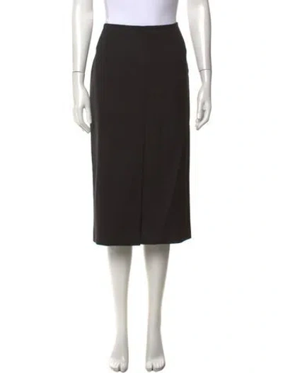 Pre-owned Gunex Virgin Wool Midi Length Skirt In Black