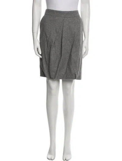 Pre-owned Gunex Wool Knee-length Skirt In Gray