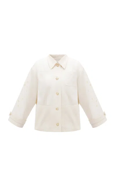 Gunia Project Kornelia Embroidered Cotton Chore Jacket In White