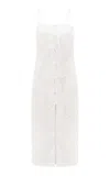 Gunia Project Oliana Tie-front Linen-blend Midi Dress In White