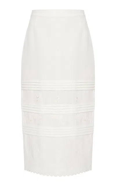 Gunia Project Vilena Pleated Hemp Midi Skirt In White