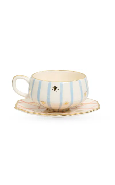 Gunia Project Wish Tea Cup And Saucer Set In Multi