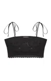 Gunia Project Yasna Embroidered Hemp Cropped Tank Top In Black
