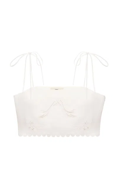 Gunia Project Yasna Embroidered Hemp Cropped Tank Top In White