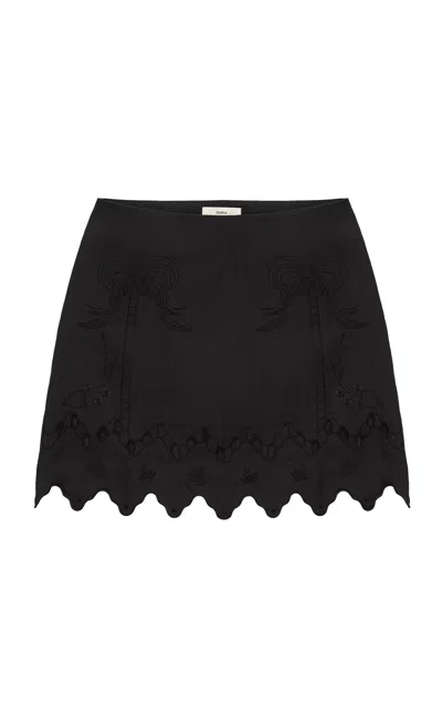 Gunia Project Yasna Embroidered Hemp Mini Skirt In Black