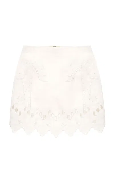Gunia Project Yasna Embroidered Hemp Mini Skirt In White
