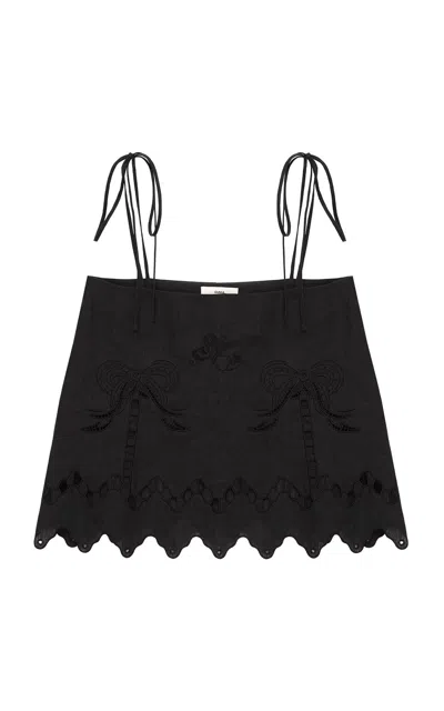 Gunia Project Yasna Embroidered Hemp Tank Top In Black