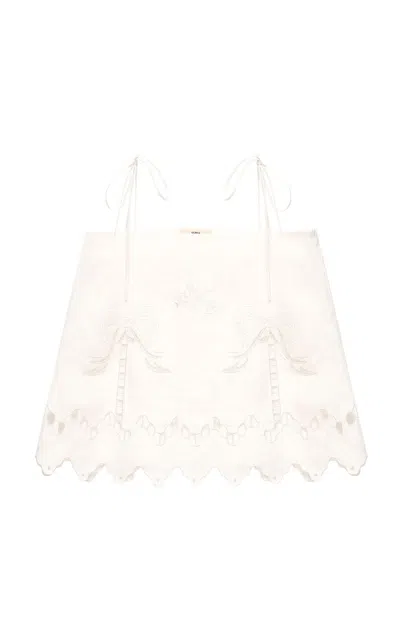 Gunia Project Yasna Embroidered Hemp Tank Top In White