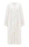 Gunia Project Zena Tie-front Linen-blend Robe In White