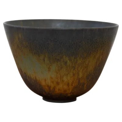 Pre-owned Gunnar Nylund Stoneware Bowl Model Aru By  For Rörstrand Sweden, 1950s. In Black