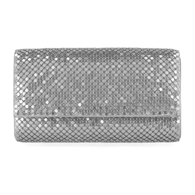 Gunne Sax By Jessica Mcclintock Mesh Flap Evening Bag In Silver