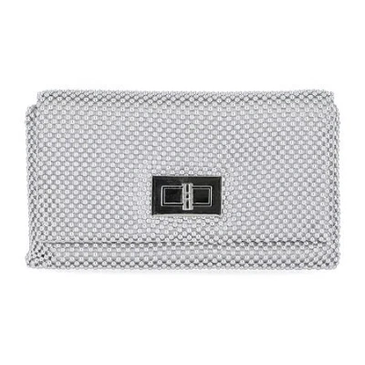 Gunne Sax By Jessica Mcclintock Turn Lock Ball Mesh Evening Bag In Silver