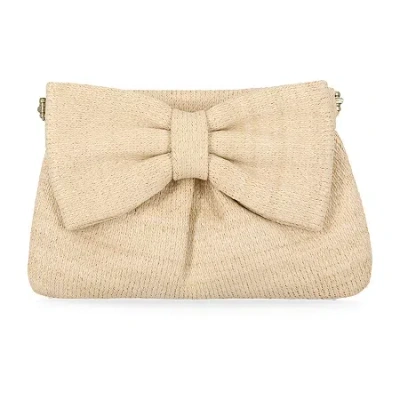 Gunne Sax By Jessica Mcclintock Vivienne Bow Clutch Evening Bag In White