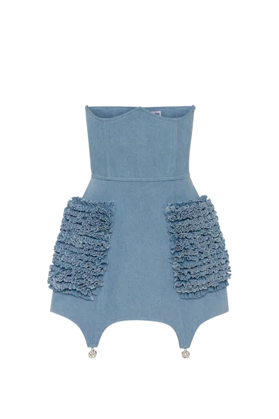 Guranda Denim Corset Skirt In Blue