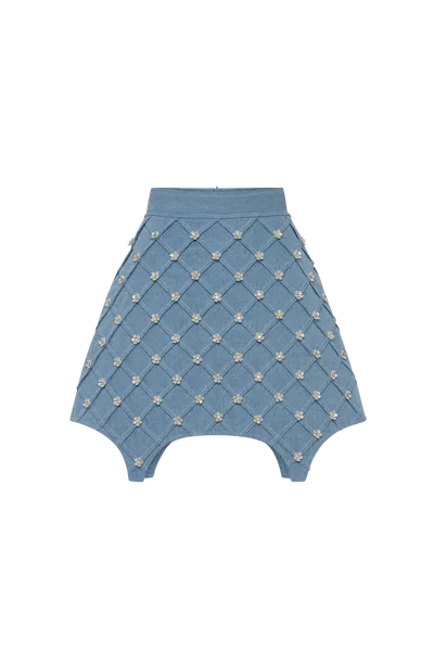 Guranda Denim Mini Skirt In Blue