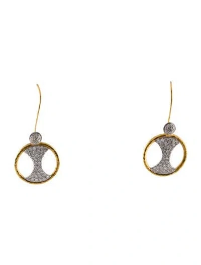 Pre-owned Gurhan 18k 1.46ctw Diamond Tuxedo Drop Earrings In Multi