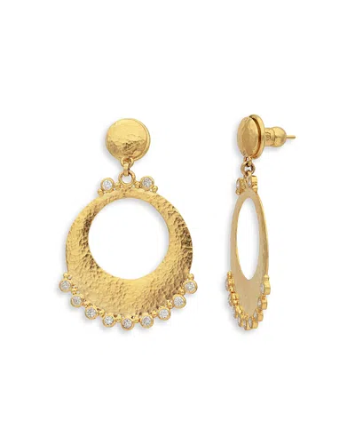 Gurhan 18k, 22k & 24k Yellow Gold Lush Diamond Open Oval Drop Earrings, 0.81 Tcw In Orange