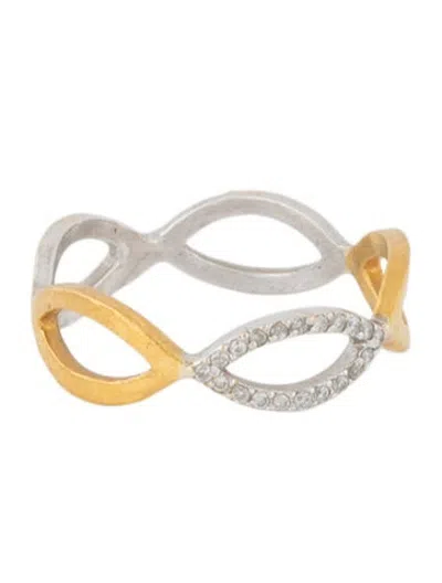 Pre-owned Gurhan 18k & 24k Diamond Ellipse Band In Multicolor