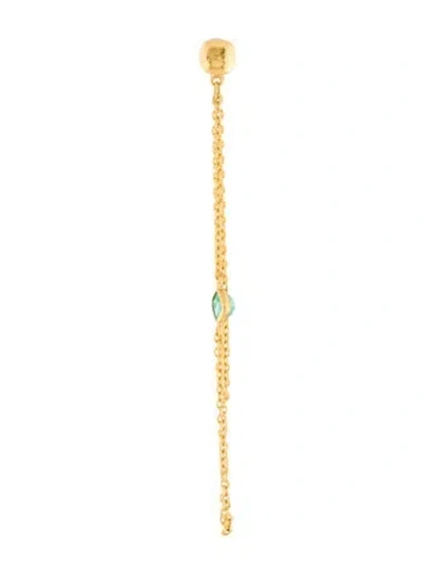 Pre-owned Gurhan 22k Emerald Chain Drop Single Earring In Multi