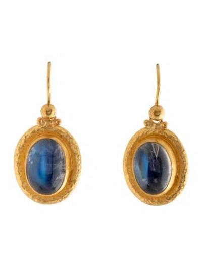 Pre-owned Gurhan 22k Moonstone Labradorite Drop Earrings In Multi