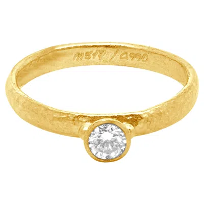Pre-owned Gurhan 24 Karat Yellow Gold Diamond Prism Collection Ring