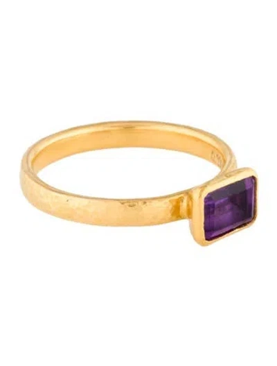 Pre-owned Gurhan 24k Amethyst Cocktail Ring In Multi