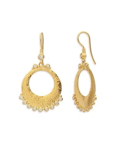 Gurhan 24k & 18k Yellow Gold Lush Diamond Open Drop Earrings
