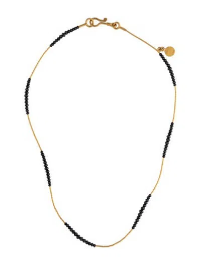 Pre-owned Gurhan 24k Black Diamond Beaded Necklace, 16"
