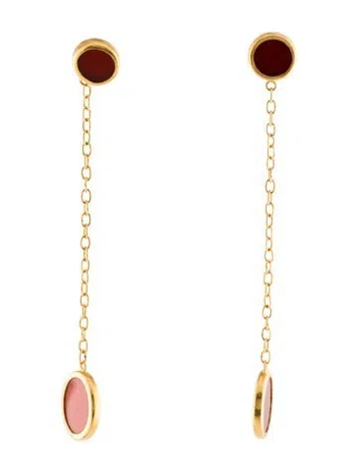 Pre-owned Gurhan 24k Carnelian Drop Earrings In Multi