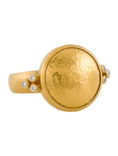 Pre-owned Gurhan 24k Diamond Amulet Dome Cocktail Ring In Multi