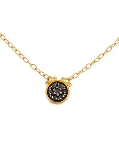 Pre-owned Gurhan 24k Diamond Celestial Moonstruck Pendant Necklace, 17.5" In Multicolor