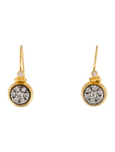 Pre-owned Gurhan 24k Diamond Droplet Earrings In Multi
