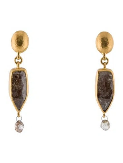 Pre-owned Gurhan 24k Diamond Single Drop Earrings In Multi