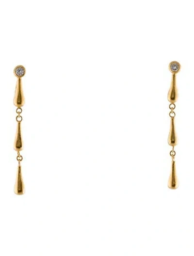 Pre-owned Gurhan 24k Diamond Teardrop Earrings In Multi