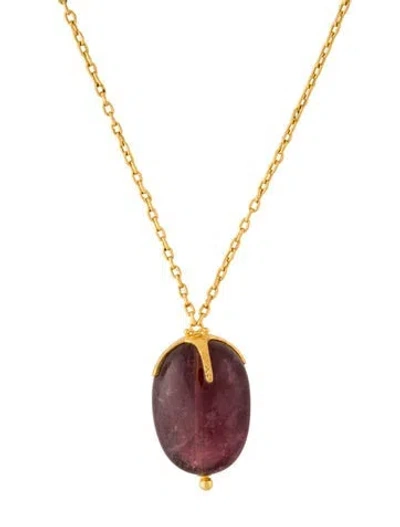Pre-owned Gurhan 24k Fracture Filled Tourmaline Pendant Necklace In Multi